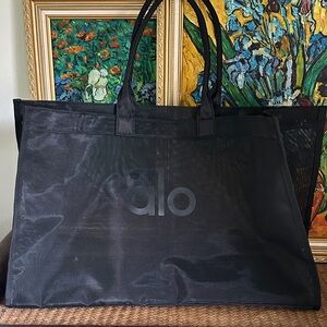 Alo Mesh transparent Black Tote Bag